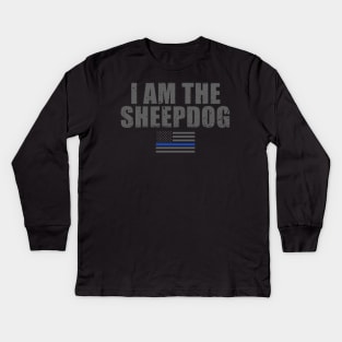 I Am The Sheepdog Police Officer Kids Long Sleeve T-Shirt